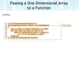 Lesson 11 one dimensional array | PPTX | Programming Languages | Computing