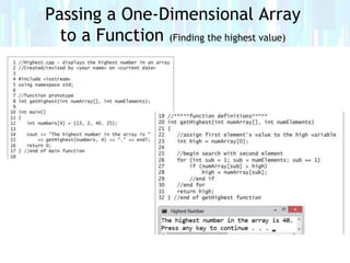 Lesson 11 one dimensional array | PPTX