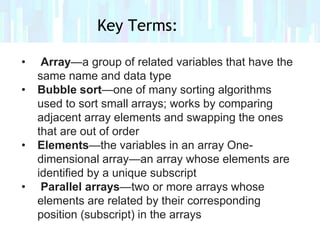 Lesson 11 one dimensional array | PPTX