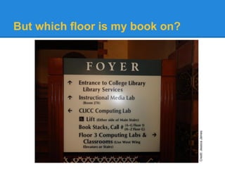 But which floor is my book on?




                                 Credit: Jessica James
 