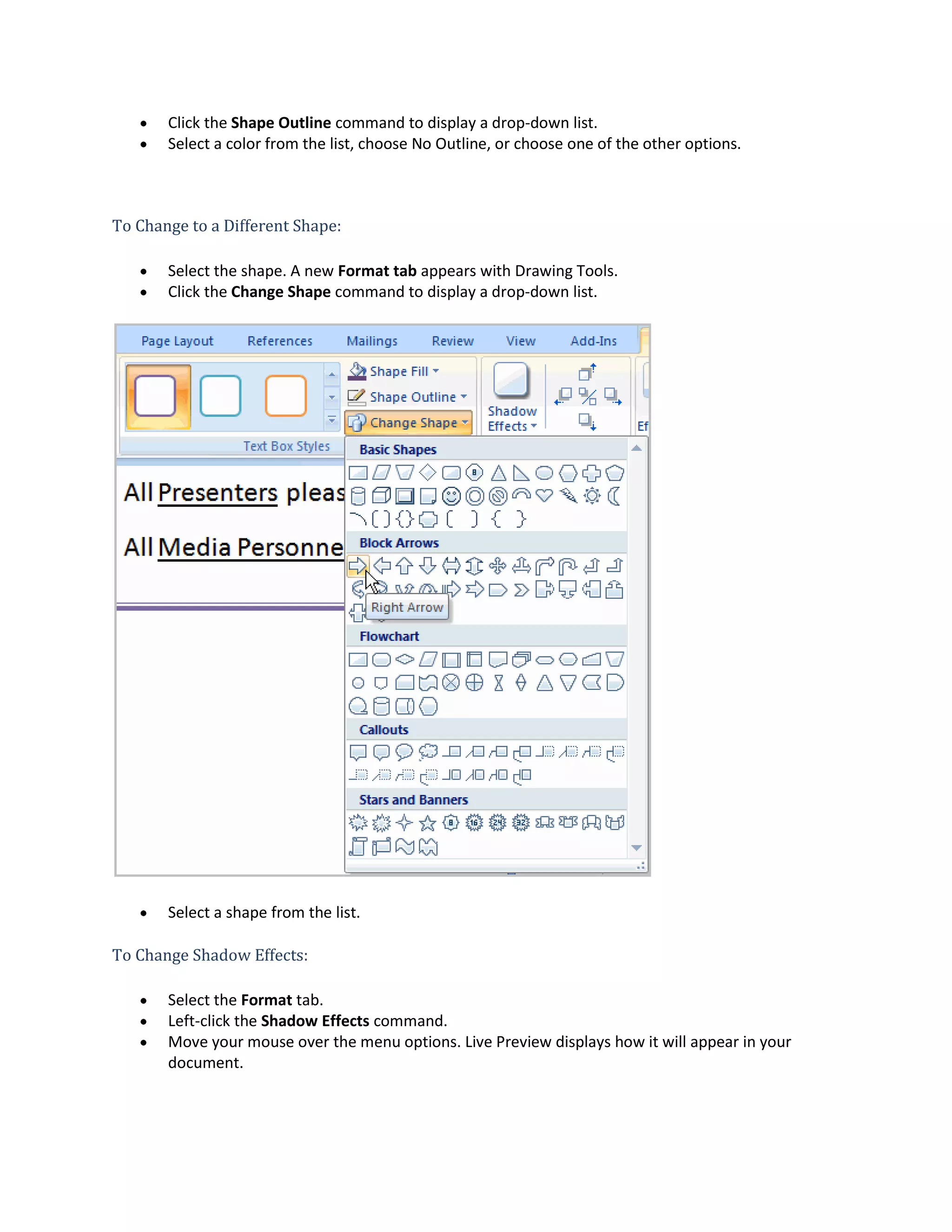 Word Lesson11 working with shapes