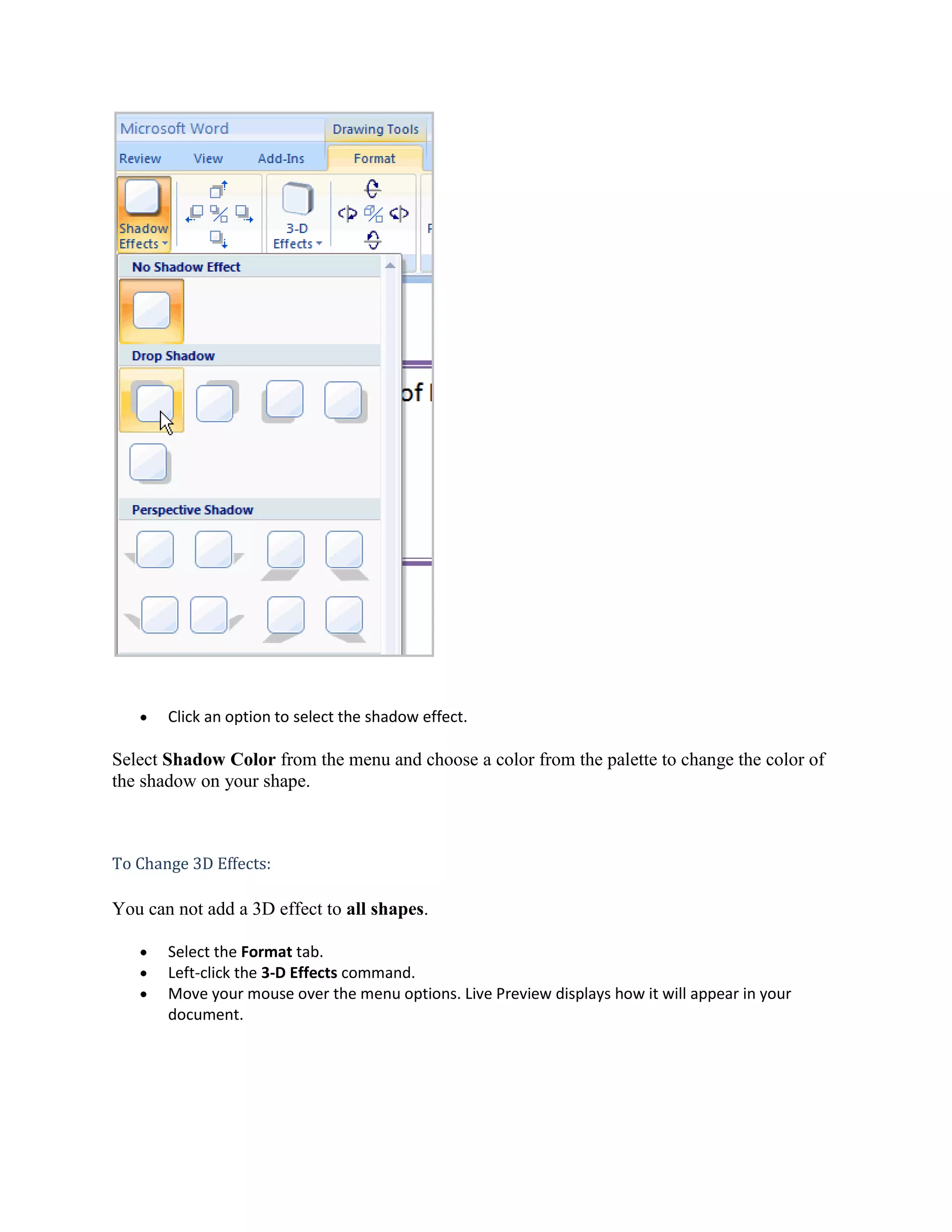 Word Lesson11 working with shapes