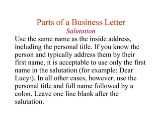 Lesson 11 Writing Business Letters 1210556377680231 9 | PPT