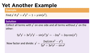 Lesson 11: Implicit Differentiation (slides) | PDF