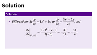 Lesson 11: Implicit Differentiation (slides) | PDF