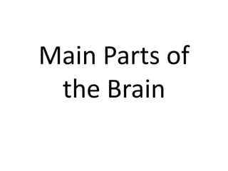 Main Parts of 
the Brain 
 