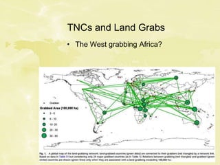 TNCs and Land Grabs
• The West grabbing Africa?
 