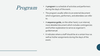 Lesson 12 the event program | PPTX