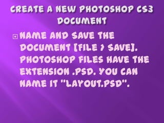 Adobe Photoshop Creating New Document | PPTX