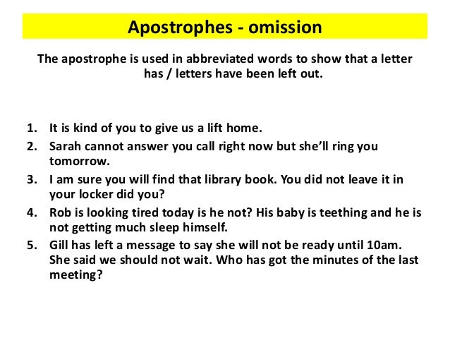 Used To Show Omission Of A Letter Used To Show Omission Of A Letter