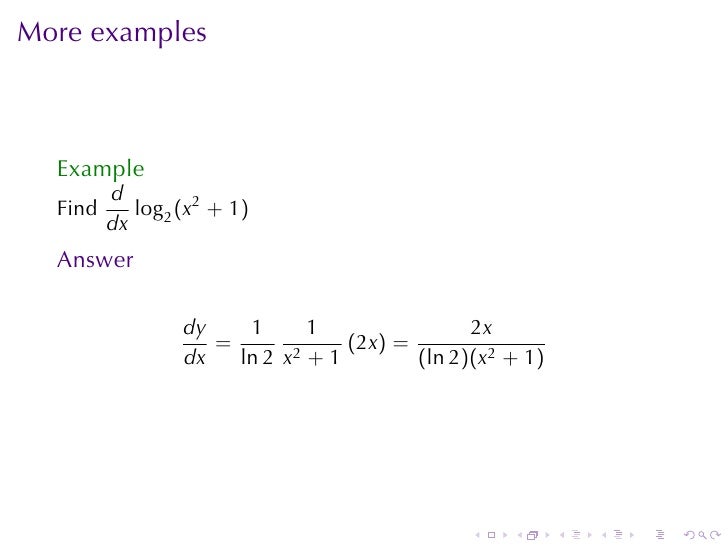 Lesson 13 Derivatives Of Logarithmic And Exponential Functions