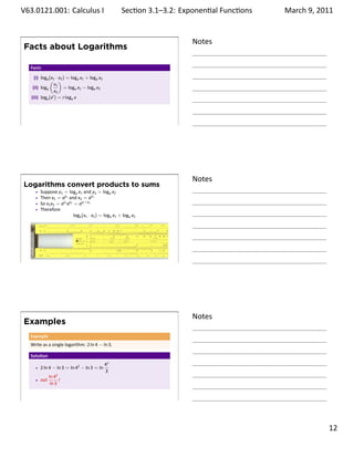 Lesson 13: Exponential and Logarithmic Functions (handout) | PDF