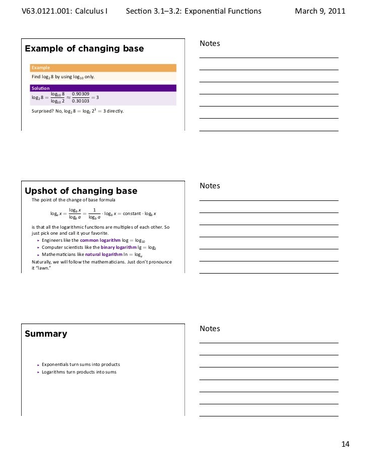 log2 proof Logarithmic 13: Functions Lesson Exponential and (handout)