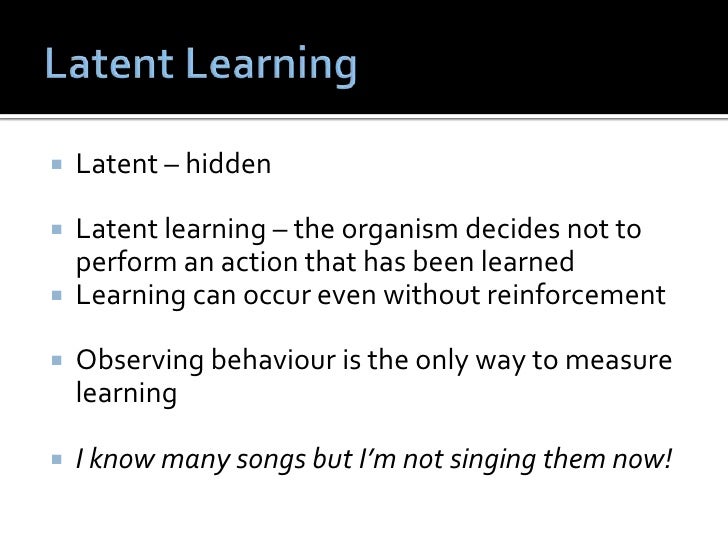 lesson 13 insight and latent learning latent learning