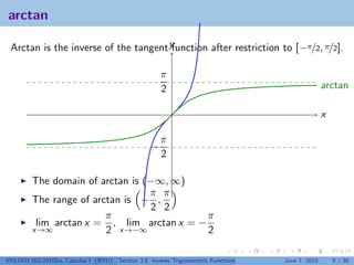 Lesson 16: Inverse Trigonometric Functions | PDF