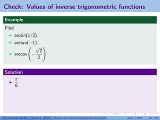 Lesson 16: Inverse Trigonometric Functions | PDF