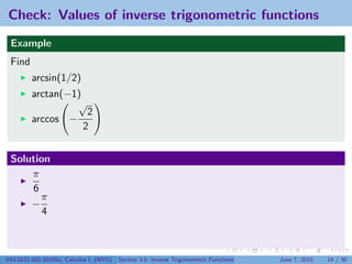 Lesson 16: Inverse Trigonometric Functions | PDF