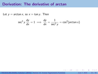 Lesson 16: Inverse Trigonometric Functions | PDF