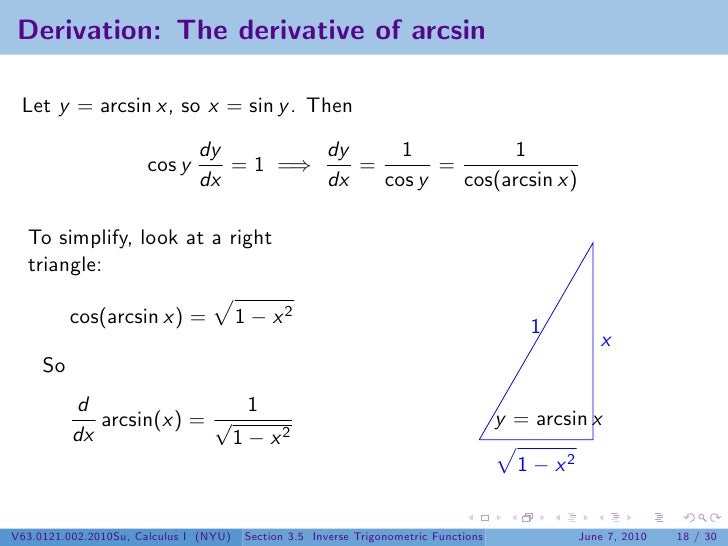 Lesson 16 Inverse Trigonometric Functions