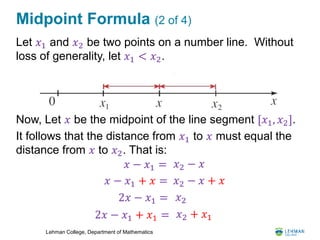 Midpoint Formula On A Number Line