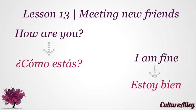 Basic Spanish Lesson 13 Meeting New Friends How Are You I Am F