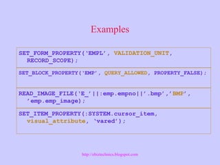 Oracle Forms : Validation Triggers | PPT