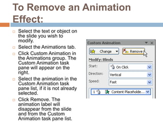 Lesson 14 animating text and objects | PPTX