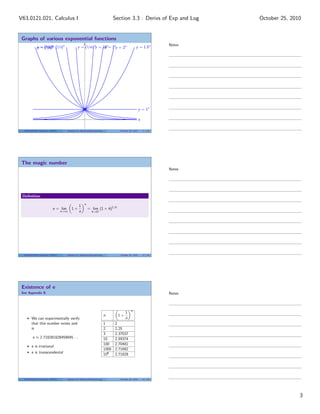 Lesson 14 Derivatives Of Exponential And Logarithmic Functions Sect