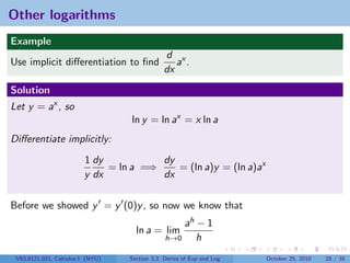 Lesson 14: Derivatives of Exponential and Logarithmic Functions ...