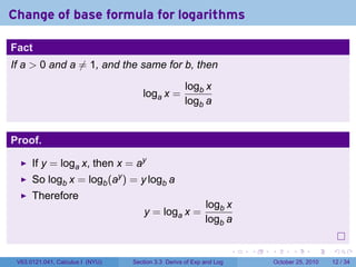 Logb Test Lesson 14: Derivatives of Exponential and Logarithmic Functions ...
