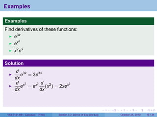 Lesson 14: Derivatives of Exponential and Logarithmic Functions ...
