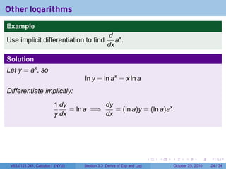 Lesson 14: Derivatives of Exponential and Logarithmic Functions ...