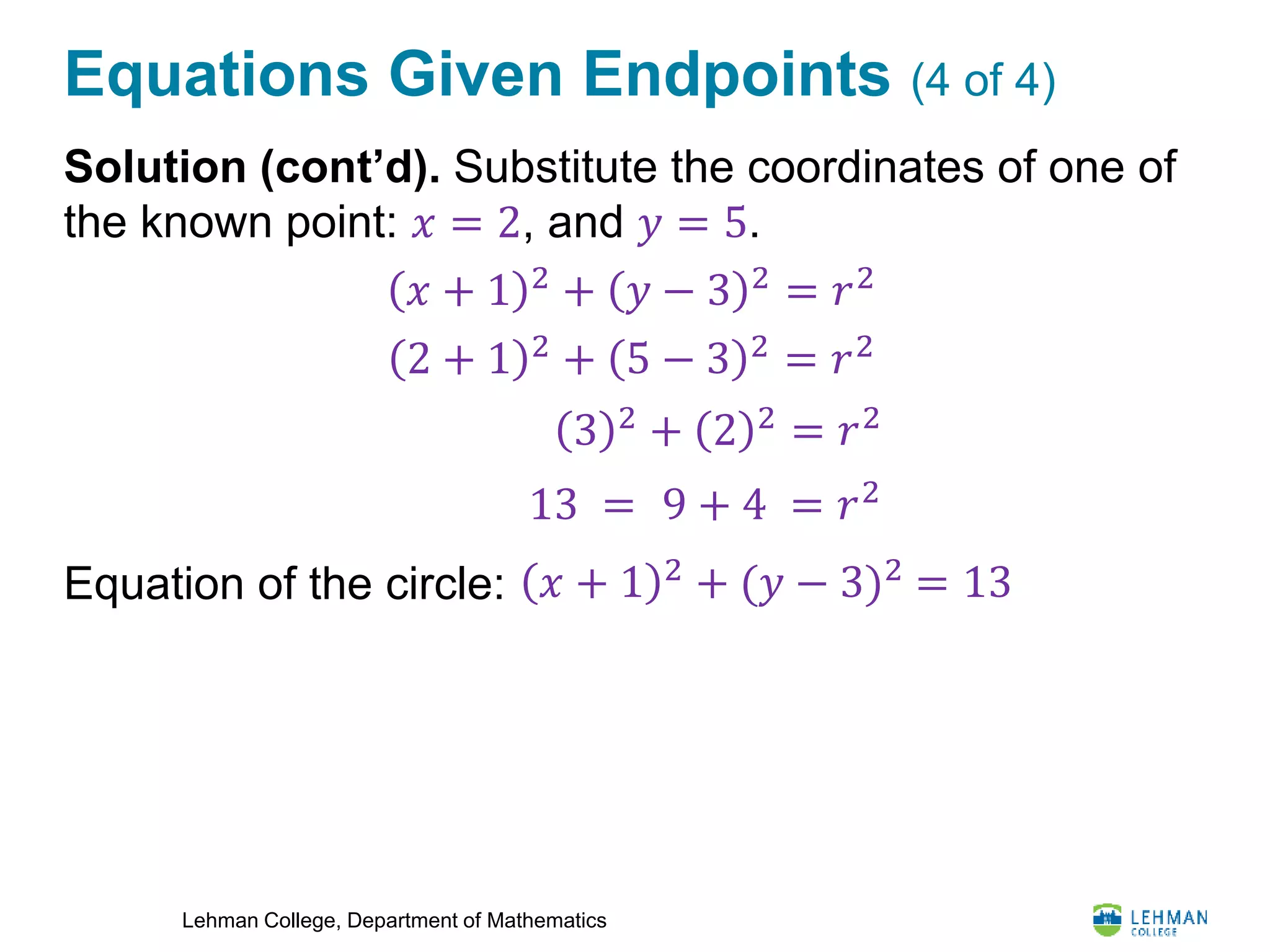 Lesson 14: Equation of a Circle | PPTX