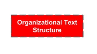 Organizational Text
Structure
 