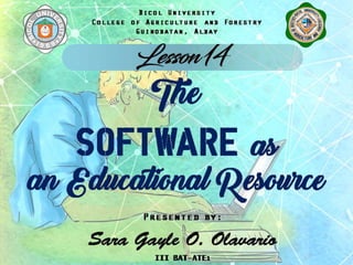 Lesson 14 The Software as an Educational Resource