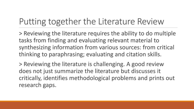 writing coherent review of related literature