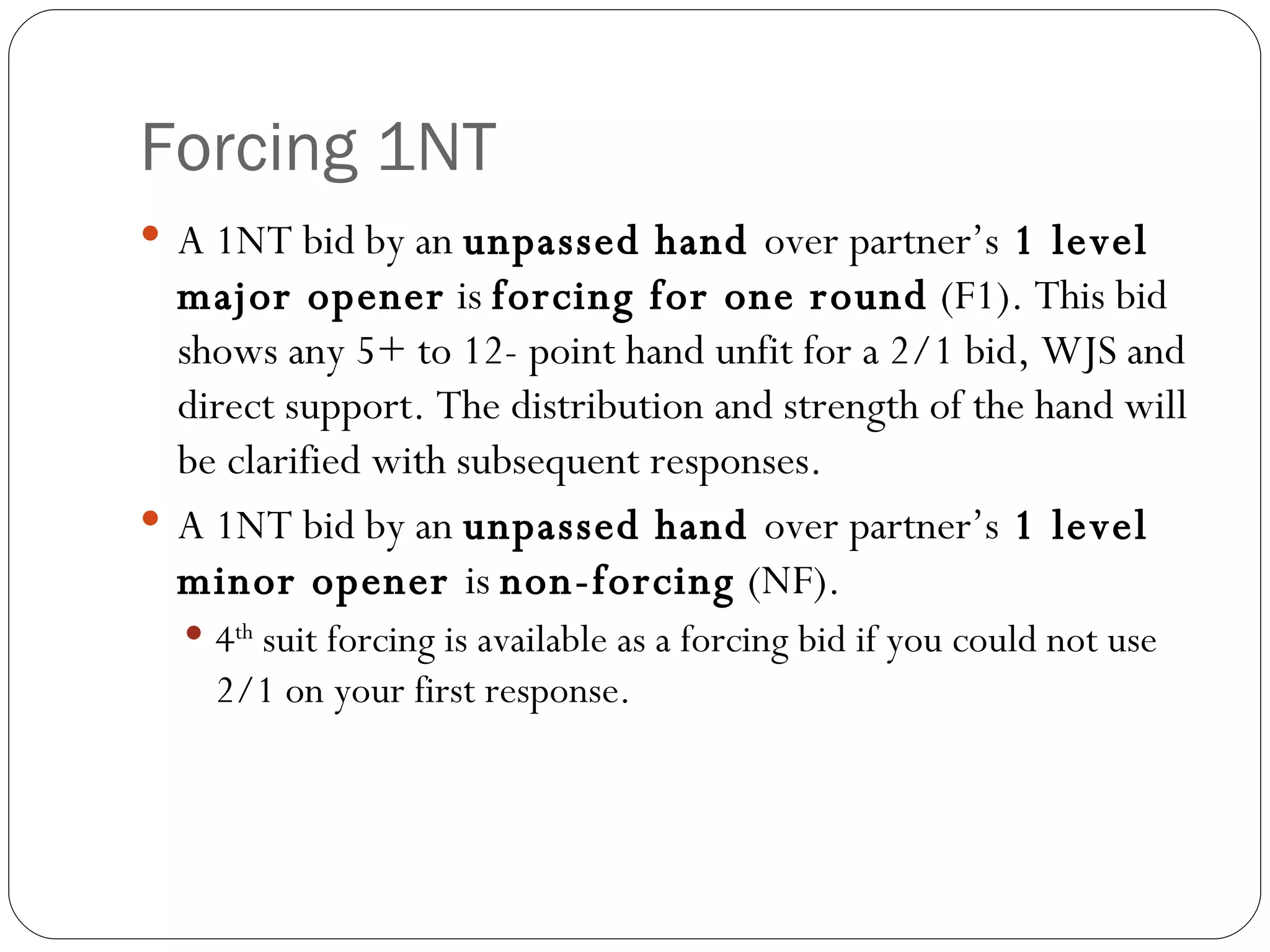 Lesson 15 The Basics And The Premise Of 2 Over 1 | PPT