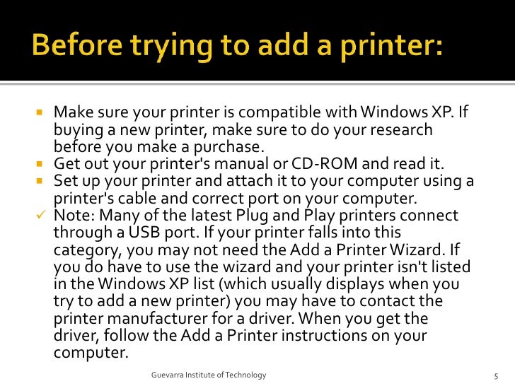 Lesson 15 Using A Printer