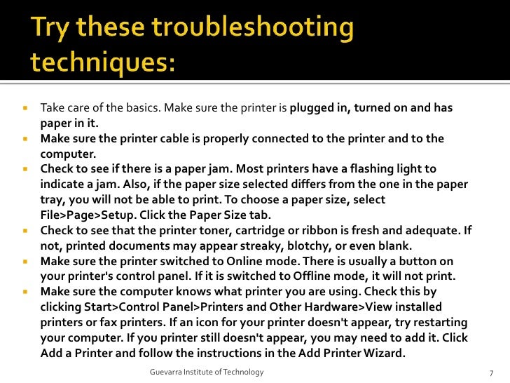Lesson 15 Using A Printer