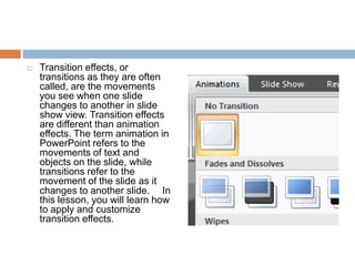 Lesson 15 using transitions | PPT