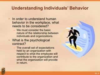 Lesson 15 Basic Elements of Individual Behavior in Organization | PPT ...