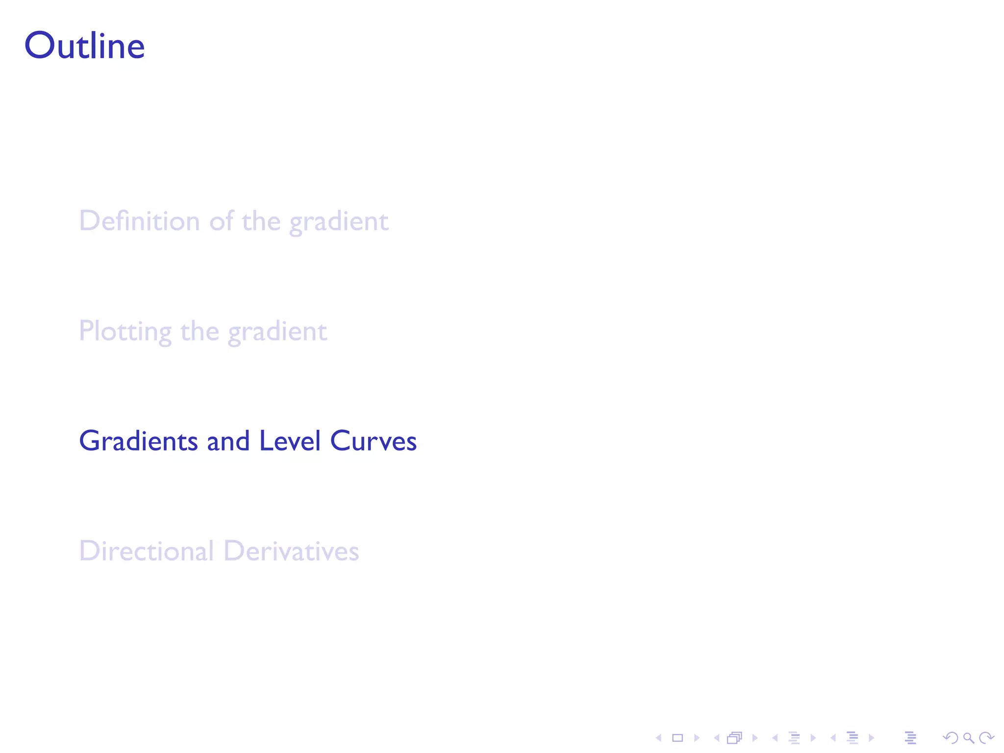 Lesson 15: Gradients and level curves