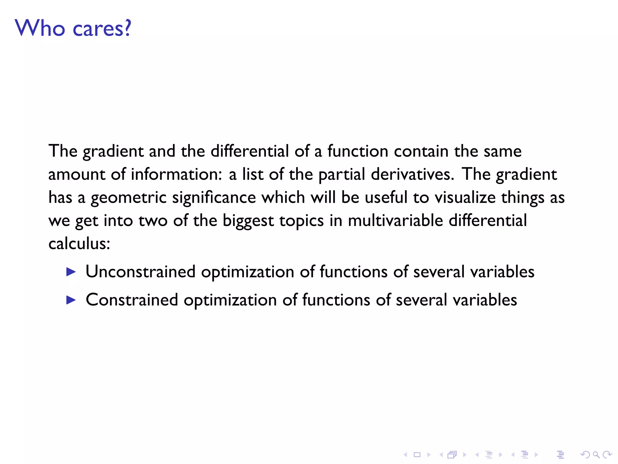 Lesson 15: Gradients and level curves