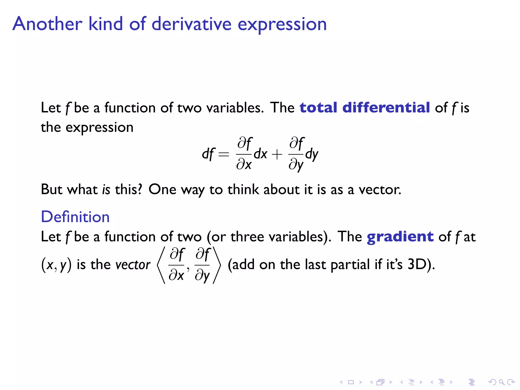 Lesson 15: Gradients and level curves