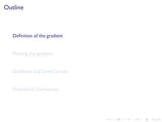 Lesson 15: Gradients and level curves
