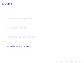 Lesson 15: Gradients and level curves