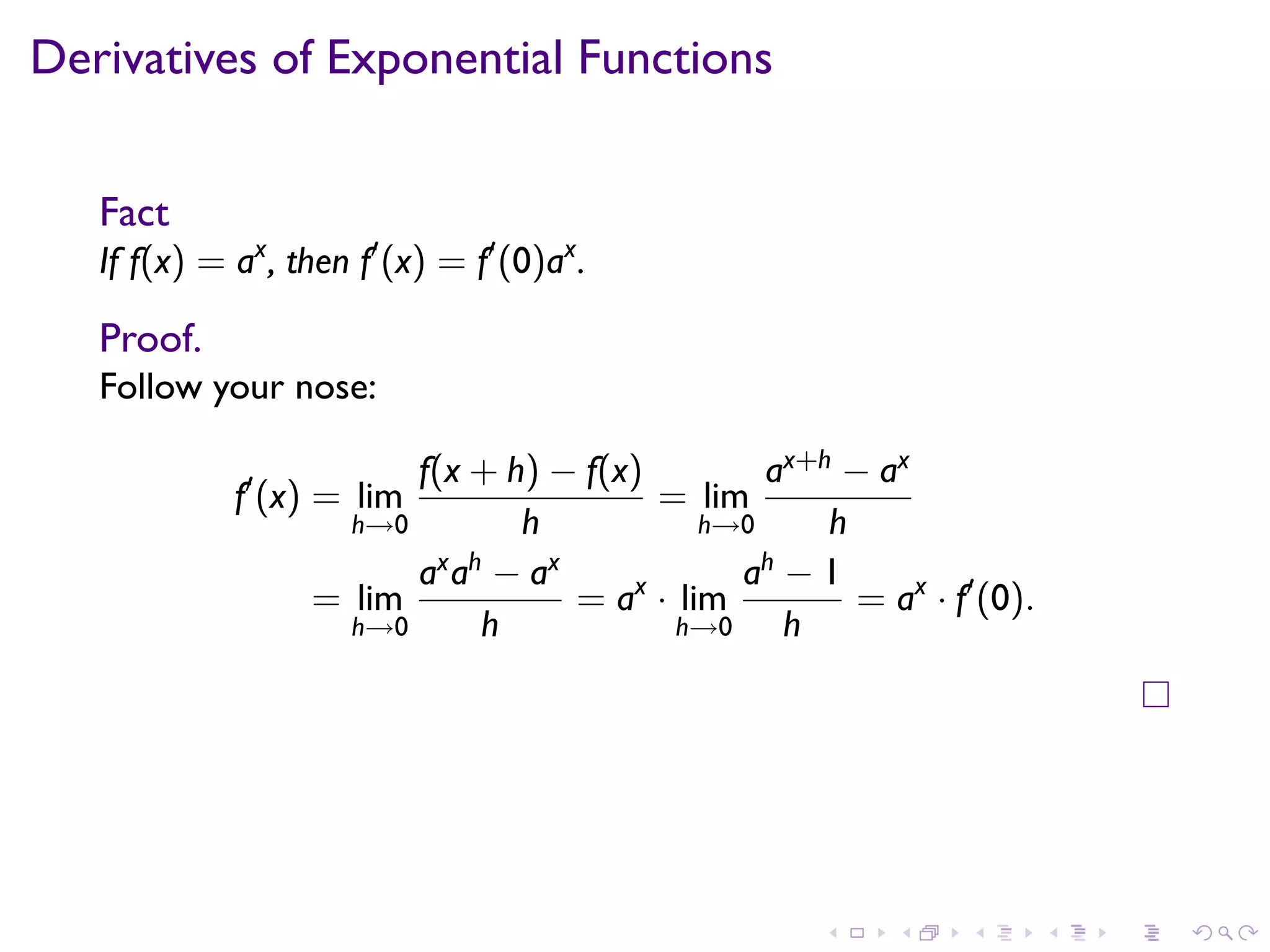 Lesson 16: Derivatives of Exponential and Logarithmic Functions