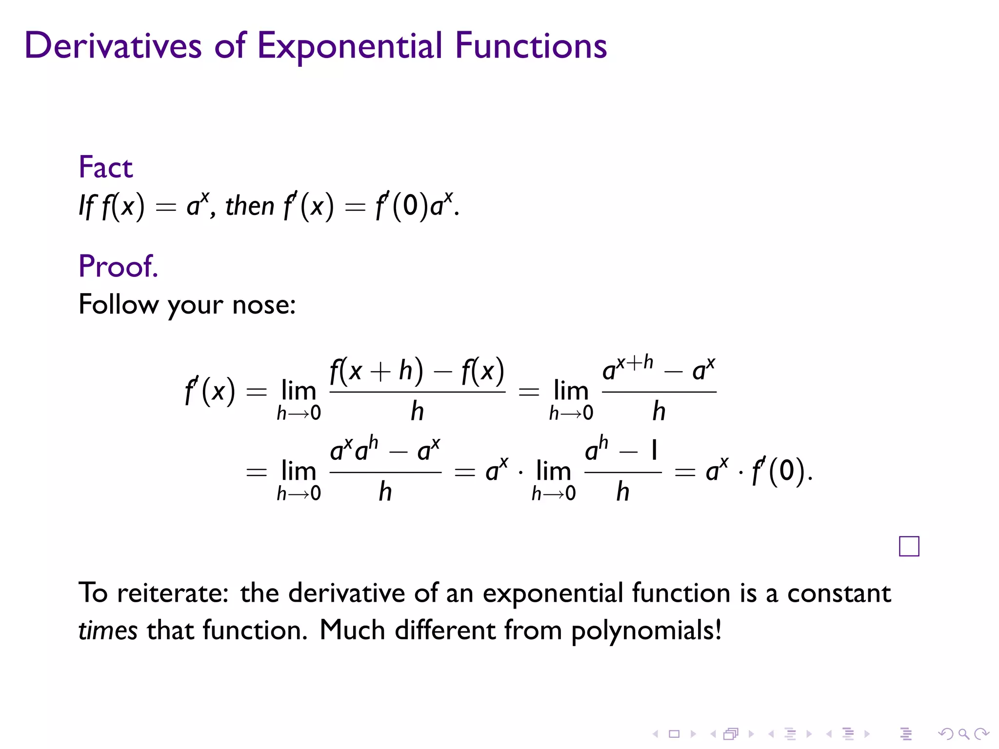 Lesson 16: Derivatives of Exponential and Logarithmic Functions