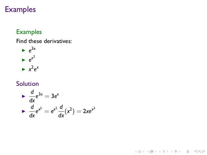 Lesson 16 Derivatives Of Exponential And Logarithmic Functions