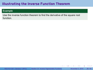 Rybczynski Theorem Inverse Example Lesson 16: Inverse Trigonometric Functions (Section 021 slides) | PDF